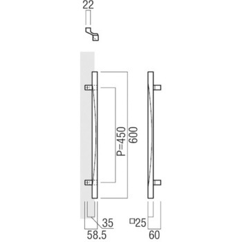【オーダー】ドアハンドル T1235 UNION(ユニオン)