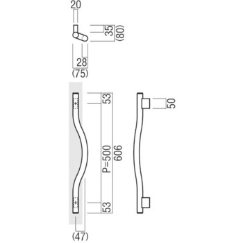 【オーダー】ドアハンドル 丸型 振り出しタイプ ブレイドレザー T1237 UNION(ユニオン)