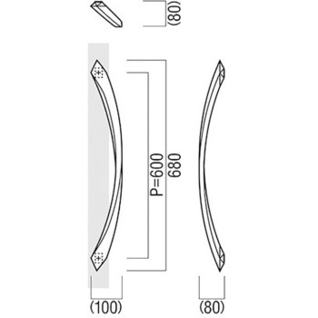 【オーダー】ドアハンドル 振り出しタイプ T1241 UNION(ユニオン)