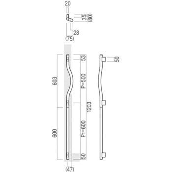 【オーダー】ドアハンドル 丸型 振り出しタイプ ブレイドレザー T1247 - UNION(ユニオン)