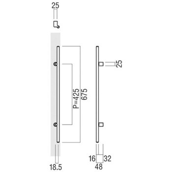 T1250-01-001 ドアハンドル 角型 振り出しタイプ T1250 UNION(ユニオン