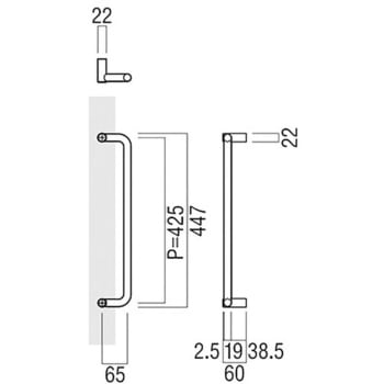 【オーダー】ドアハンドル 丸型 振り出しタイプ T1252 UNION(ユニオン)