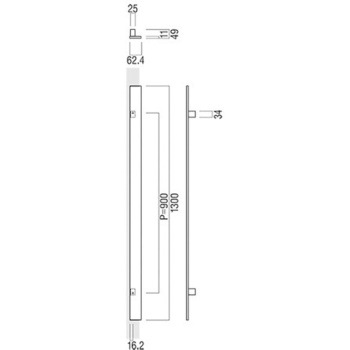 【オーダー】ドアハンドル 角型 振り出しタイプ T1254 UNION(ユニオン)