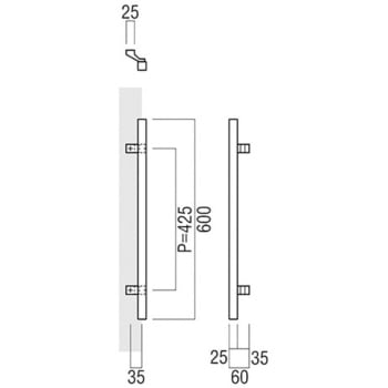 【オーダー】ドアハンドル 角型 振り出しタイプ ユニウッド(積層強化木) T1270 UNION(ユニオン)