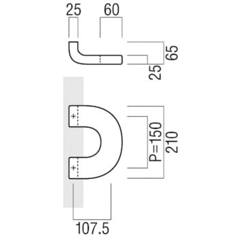 【オーダー】ドアハンドル プレートタイプ T1520 UNION(ユニオン)