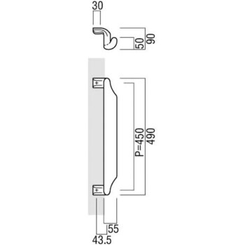 T2083-25-047 ドアハンドル アルミ鋳物 T2083 UNION(ユニオン) 内外1組