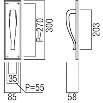 T21061-10-001 【オーダー】ドアハンドル プレートタイプ T21061 1枚 UNION(ユニオン) 【通販モノタロウ】