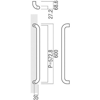【オーダー】ドアハンドル 丸型 振り出しタイプ T2161 UNION(ユニオン)