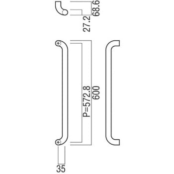 【オーダー】浴室・シャワーブース用ハンドル 丸型 振り出しタイプ T2161 UNION(ユニオン)