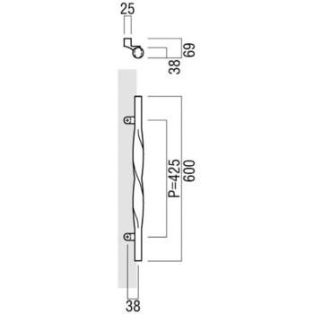 【オーダー】ドアハンドル 振り出しタイプ ユニウッド(積層強化木) T2207 UNION(ユニオン)