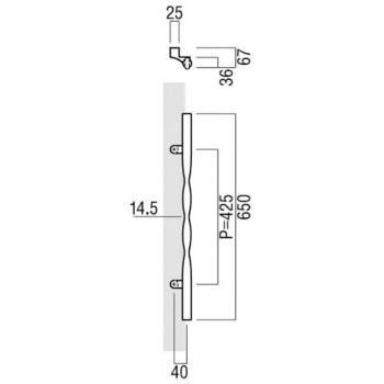 【オーダー】ドアハンドル 振り出しタイプ T2240 UNION(ユニオン)