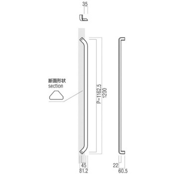 【オーダー】ドアハンドル 振り出しタイプ T2711 UNION(ユニオン)