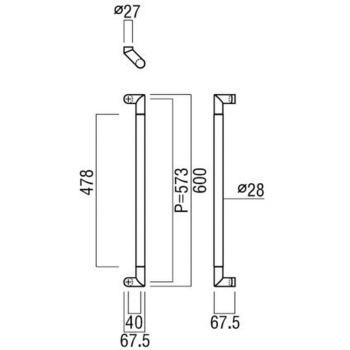 【オーダー】ドアハンドル 丸型 振り出しタイプ T2750 - UNION(ユニオン)