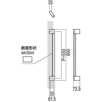 T2860-10-130 ドアハンドル 角型 振り出しタイプ T2860 1組 UNION