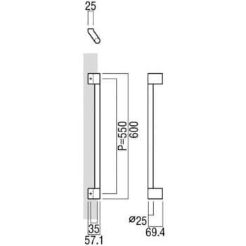 【オーダー】ドアハンドル 丸型 振り出しタイプ T2864 UNION(ユニオン)