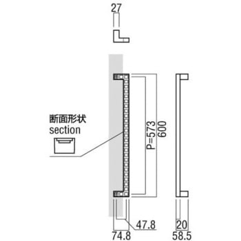 【オーダー】ドアハンドル 振り出しタイプ T2880 - UNION(ユニオン)