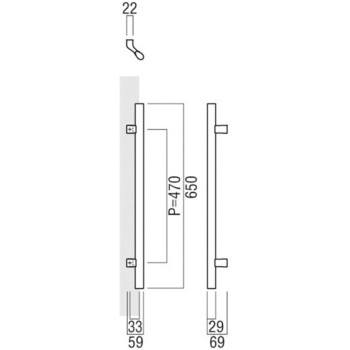 【オーダー】ドアハンドル 角型 振り出しタイプ T2925 UNION(ユニオン)