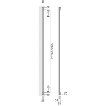 【オーダー】ドアハンドル 角型 ストレートタイプ T2972 UNION(ユニオン)