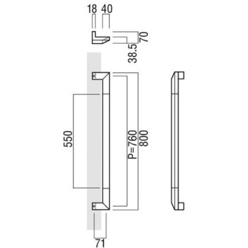 【オーダー】ドアハンドル 角型 振り出しタイプ T3077 UNION(ユニオン)