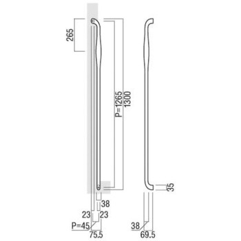 【オーダー】ドアハンドル 丸型 振り出しタイプ T3305 UNION(ユニオン)
