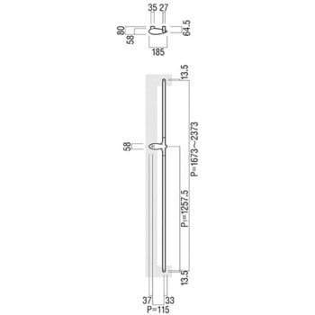 【オーダー】ドアハンドル 丸型 振り出しタイプ T3352 UNION(ユニオン)