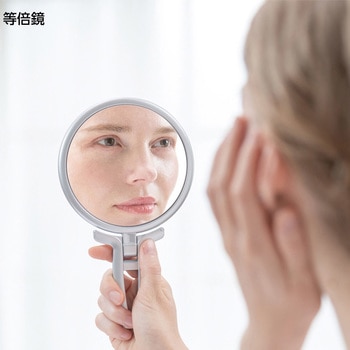 等倍・拡大両面折立ハンドナピュアミラー 堀内鏡工業