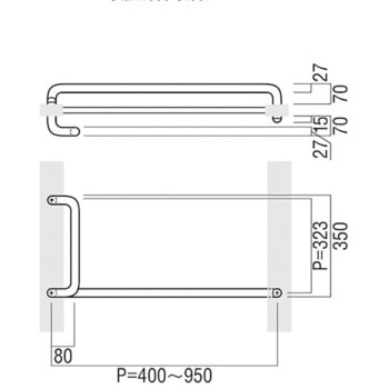 【オーダー】ドアハンドル 丸型 振り出しタイプ T5660 UNION(ユニオン)