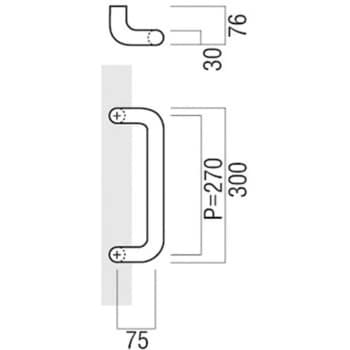 T5680-53-086-L300 ドアハンドル 丸型 振り出しタイプ T5680 1組 UNION