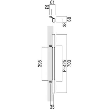 【オーダー】ドアハンドル 振り出しタイプ ユニウッド(積層強化木) T590 UNION(ユニオン)