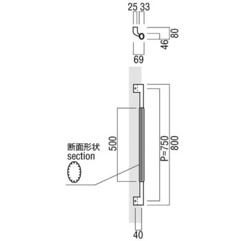 【オーダー】ドアハンドル 楕円 振り出しタイプ ブロンズハンドル T5980 UNION(ユニオン)