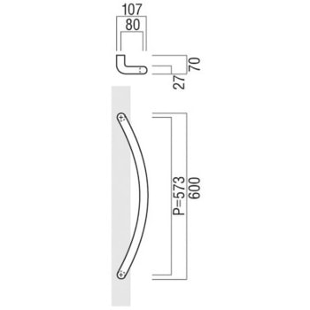 【オーダー】ドアハンドル 丸型 振り出しタイプ T6010 UNION(ユニオン)