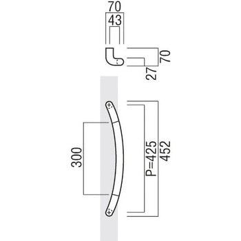 【オーダー】ドアハンドル 丸型 振り出しタイプ T6010 UNION(ユニオン)