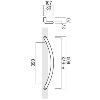【オーダー】ドアハンドル 丸型 振り出しタイプ T6010 UNION(ユニオン)