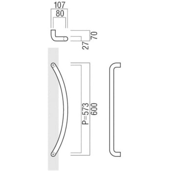 【オーダー】ドアハンドル 丸型 振り出しタイプ T6010 UNION(ユニオン)