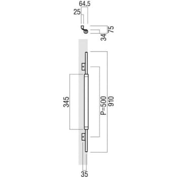 【オーダー】ドアハンドル 丸型 振り出しタイプ T6050 UNION(ユニオン)