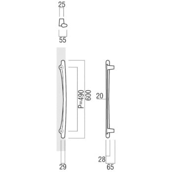 【オーダー】ドアハンドル 振り出しタイプ T6511 - UNION(ユニオン)
