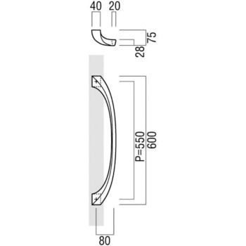 【オーダー】ドアハンドル 振り出しタイプ T6515 UNION(ユニオン)