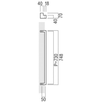 【オーダー】ドアハンドル 角型 振り出しタイプ T685 - UNION(ユニオン)
