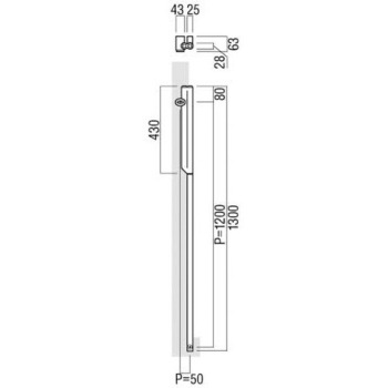 【オーダー】ドアハンドル 振り出しタイプ T7570 UNION(ユニオン)