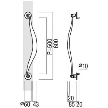 【オーダー】ドアハンドル 振り出しタイプ ロートアイアン T8908 UNION(ユニオン)
