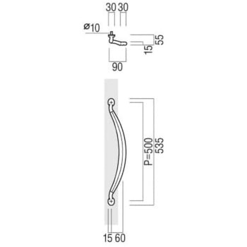 【オーダー】ドアハンドル 振り出しタイプ 真鍮 T951 UNION(ユニオン)