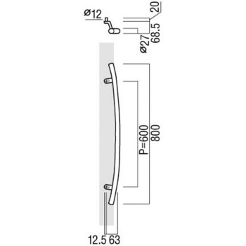【オーダー】ドアハンドル 振り出しタイプ ロートアイアン T9960 UNION(ユニオン)