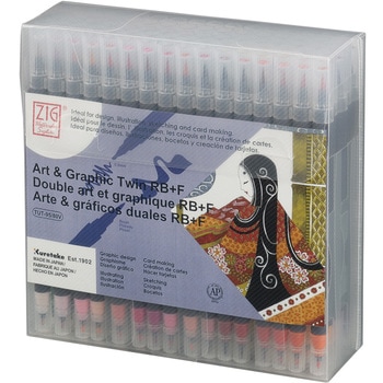 手芸雑貨 TUT-95/80V ZIG Art & Graphic Twin RB+F80V 1セット(80本) 呉竹