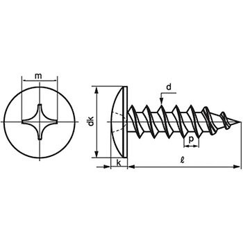 4×16 (+)トラスタッピンねじ 1種A形 (SUS316L)(パック品) 1パック(10個