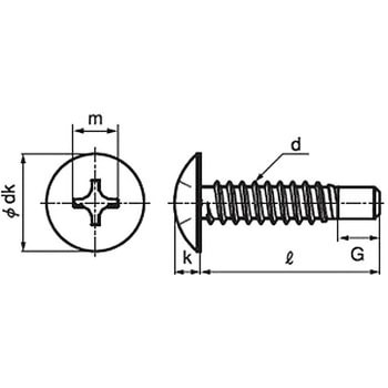 (+)トラスタッピンねじ 2種ガイド付BRP形 G=5 (ステンレス)(パック品) - 大阪魂