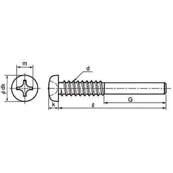 5×60 (+)ナベタッピンねじ 2種ガイド付・BRP形 G=20 (ステンレス