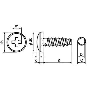 2×6 タップタイプ (+)Bタイプバインド (SUSXM7)(パック品) 1パック(34