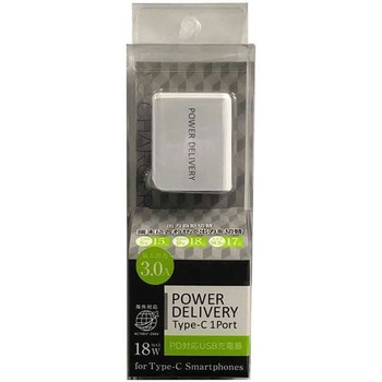 USB POWER DELIVERY対応AC-USB充電器 18W ホワイト オズマ