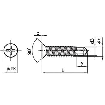 4×19 ピアス皿小頭 D=7 細目 (SUS410/ブロンズ)(パック品) 大阪魂 呼び