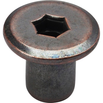 6×12 ジョイントコネクター飾りナット 六角穴 (鉄/茶ブロンズ)(パック